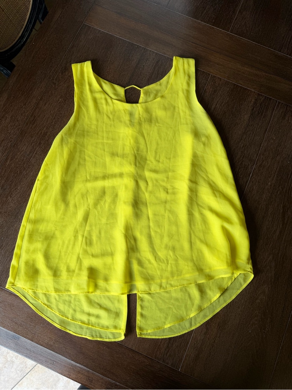 mine Bright Yellow Sleeveless High-Low Tank Top